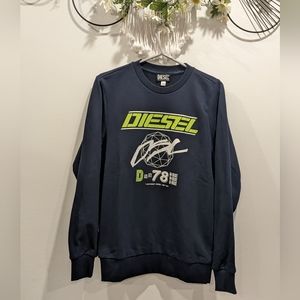 Diesel Crewneck Sweatshirt for Men in size Small. Deep Blue. NWT.